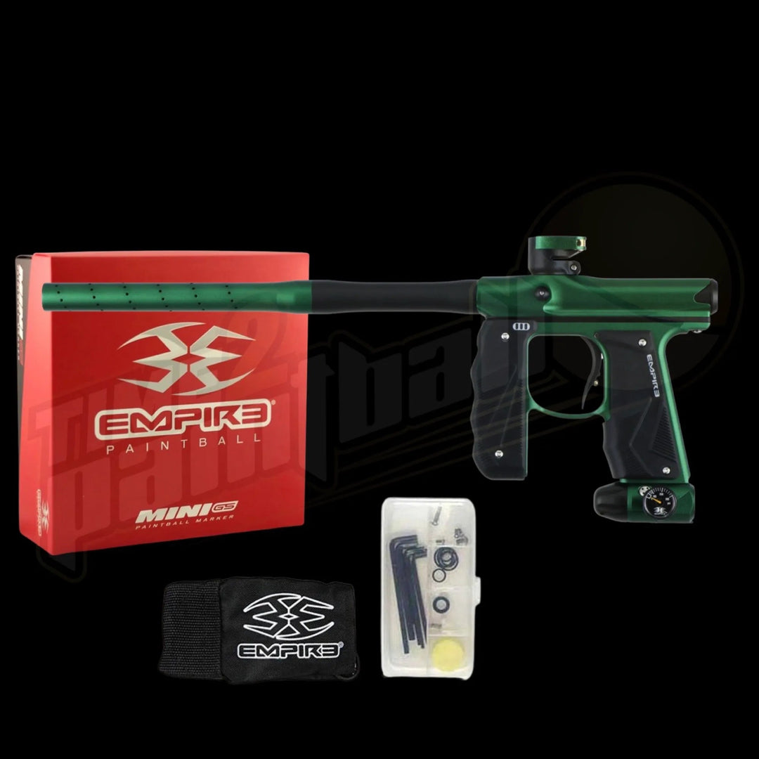Empire Mini GS Marker w/ 2 Piece Barrel Green/Black - Time 2 Paintball