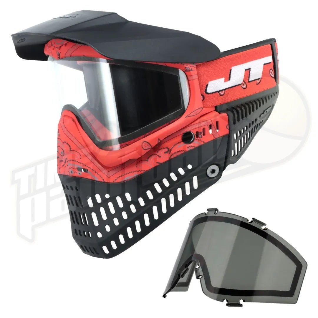 JT ProFlex Thermal Paintball Mask - RASTA mask / Clear Lens