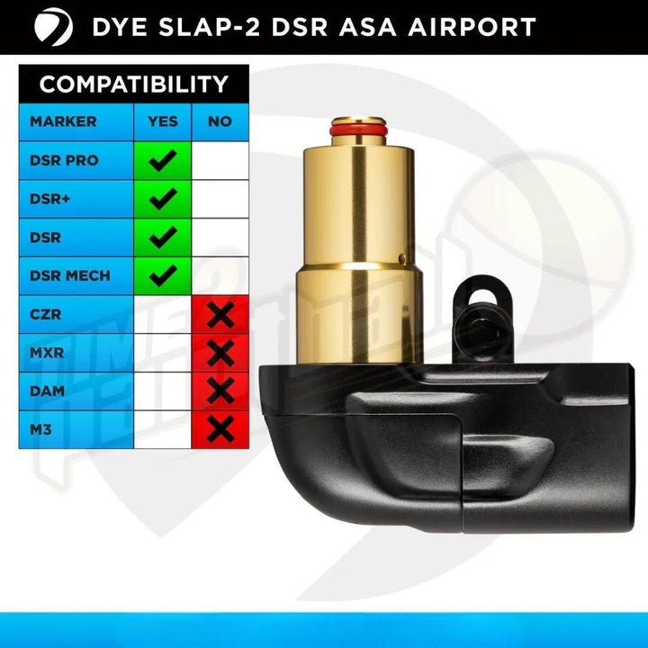 Dye SLAP - 2 ASA Slide Lock AirPort - DSR / + / PRO - Black Dust - Time 2 Paintball