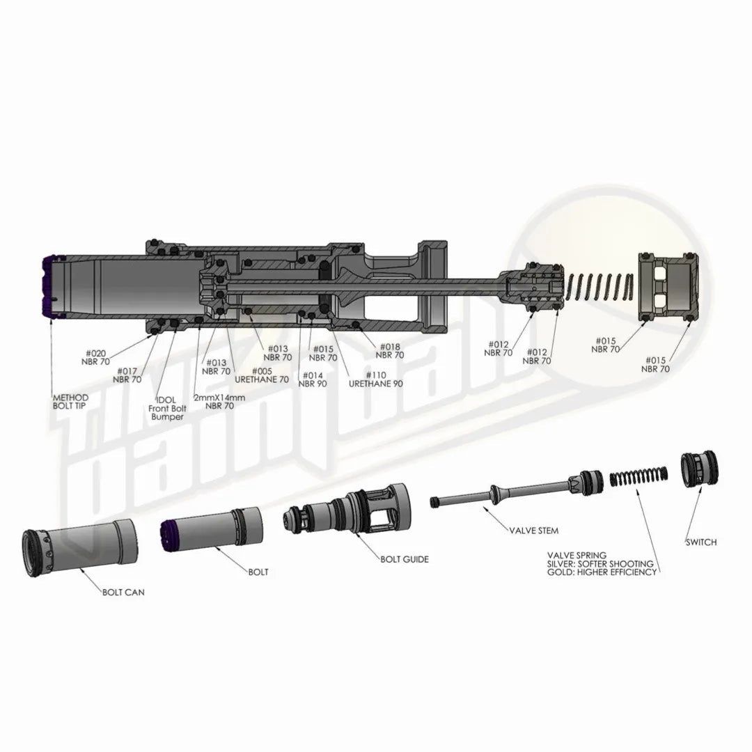 Method DLX Luxe Idol / TM40 Upgrade Bolt Kit (LUX082) - Time 2 Paintball