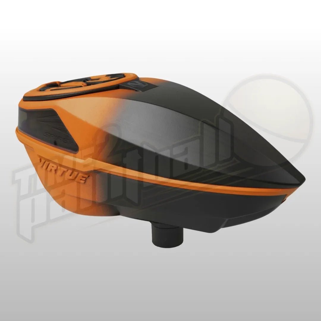 Virtue Spire V (5) Loader - Orange Black Fade - Time 2 Paintball