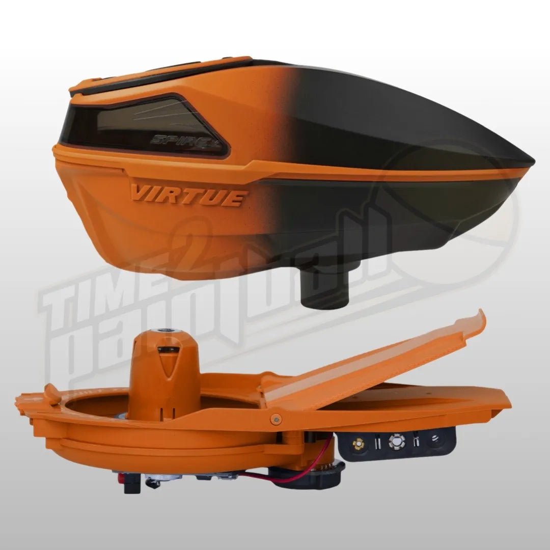 Virtue Spire V (5) Loader - Orange Black Fade - Time 2 Paintball