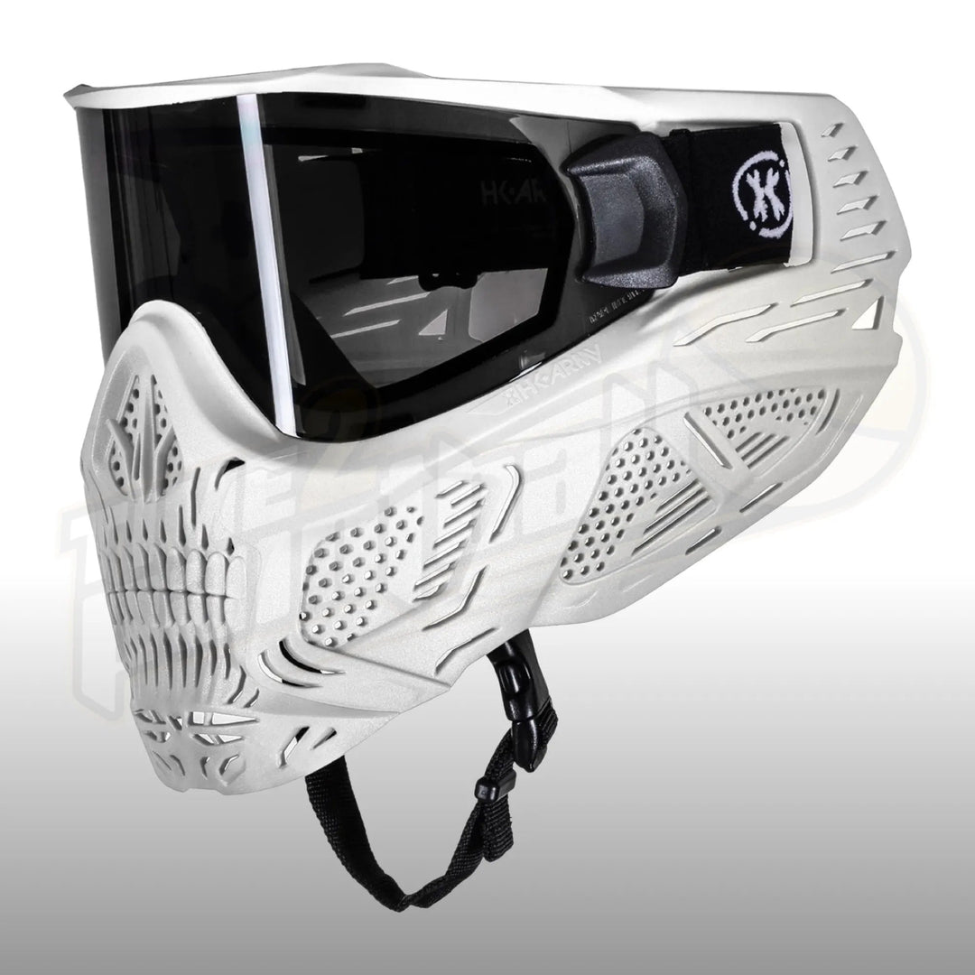 HK Army HSTL Skull Goggle Ghost White w/ Smoke Lens - Time 2 Paintball