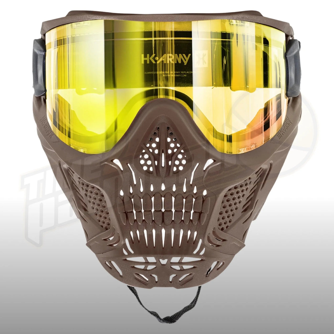 HK Army HSTL Skull Goggle Sandstorm Tan w/ Gold Lens - Time 2 Paintball