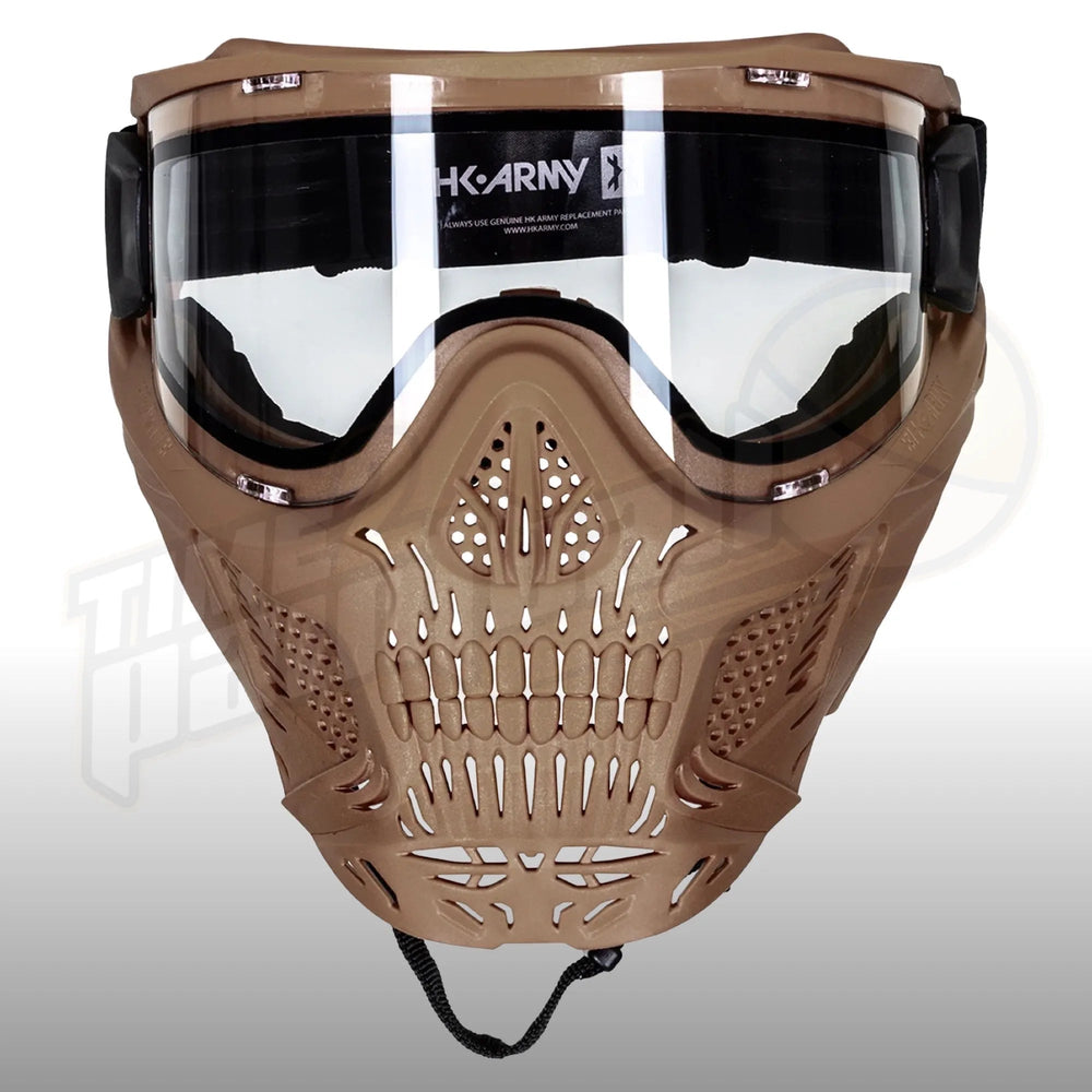 HK Army HSTL Skull Goggle Tan w/ Clear Lens - Time 2 Paintball