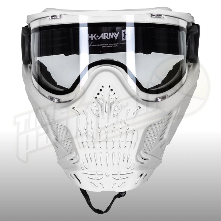 HK Army HSTL Skull Goggle White w/ Clear Lens - Time 2 Paintball