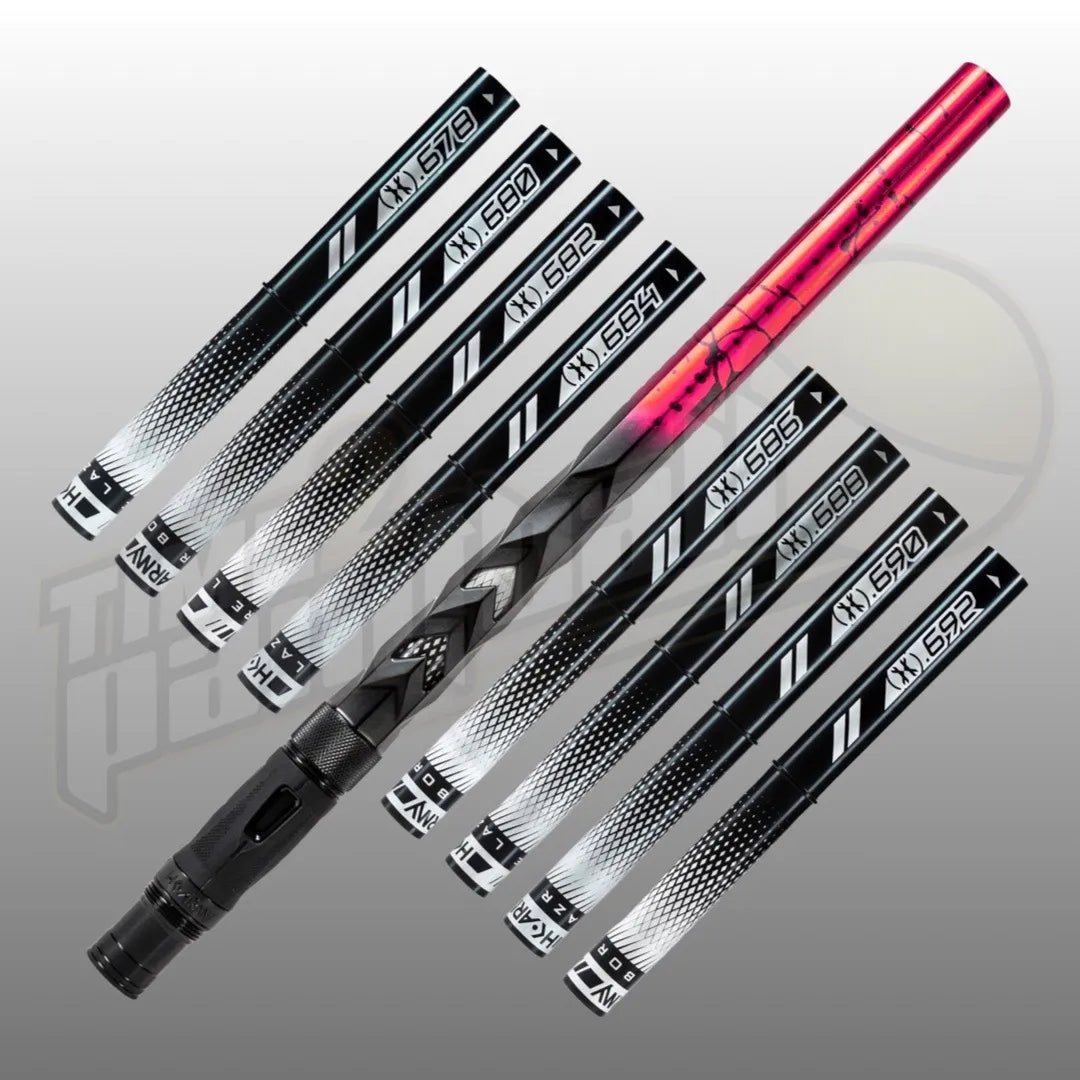 HK Army LAZR Elite FOSSIL Barrel Kit AC 15" Red/Black Splash Black Inserts - Time 2 Paintball