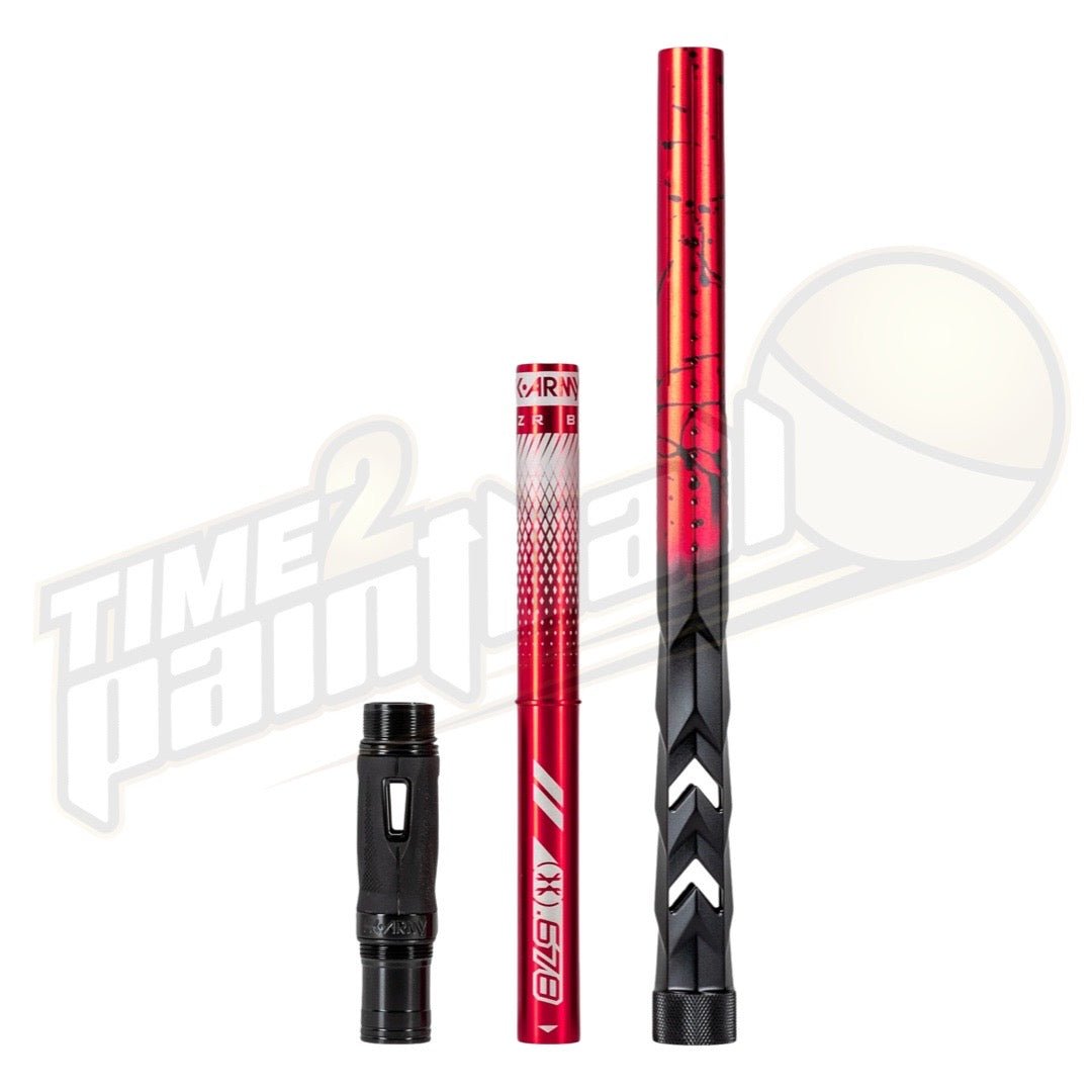 HK Army LAZR Elite FOSSIL Barrel Kit AC 15" Red/Black Splash Color Inserts - Time 2 Paintball