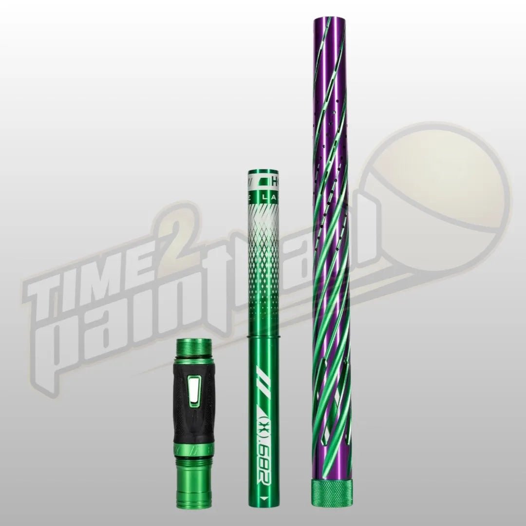 HK Army LAZR Elite Orbit Barrel Kit AC 15" Green/Purple Color Inserts - Time 2 Paintball