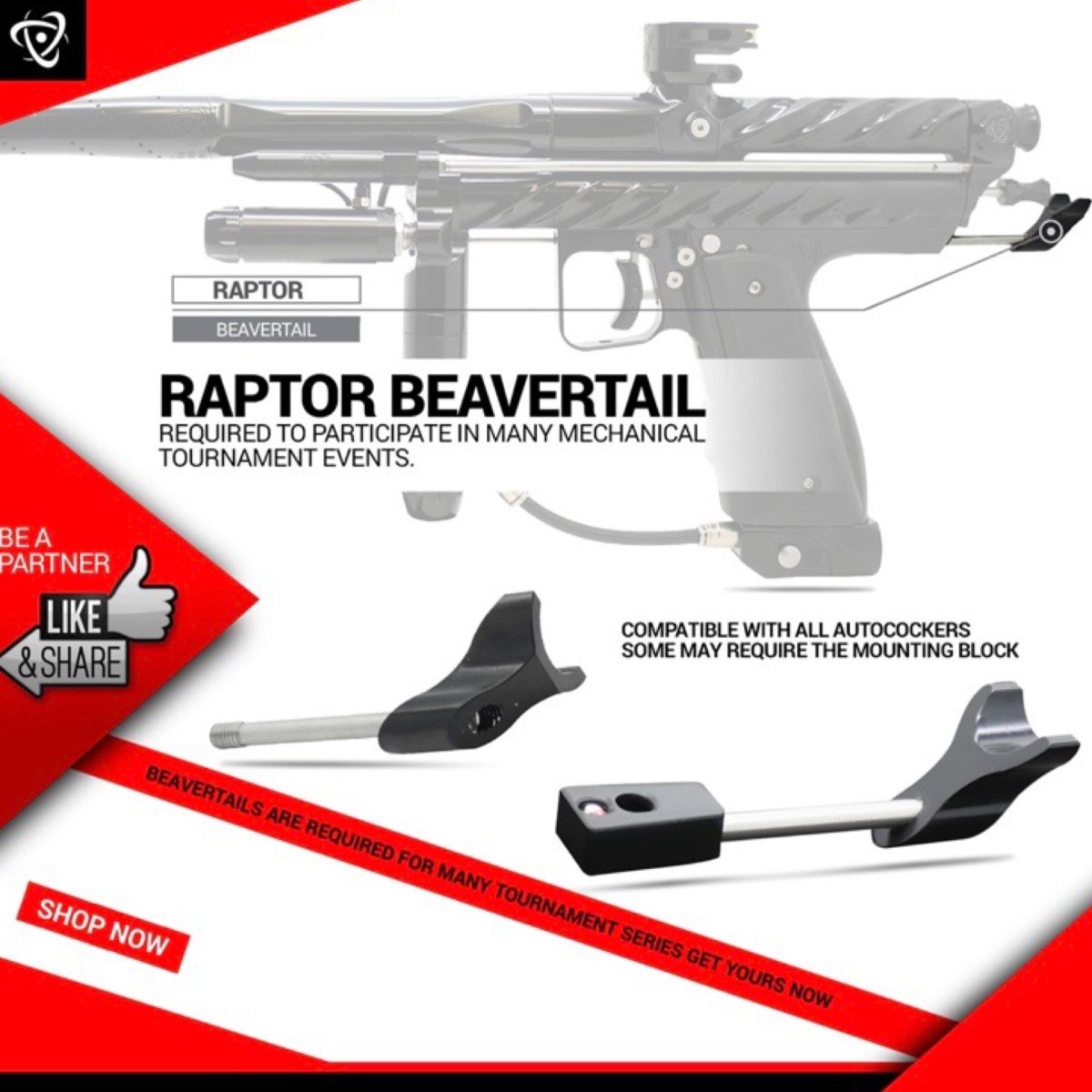 Inception Designs Raptor Beaver Tail Polish Black - Time 2 Paintball
