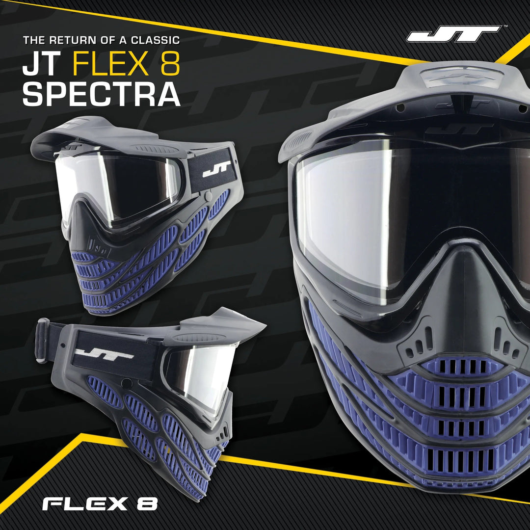 JT Flex 8 Thermal Goggles - Black/Blue - Time 2 Paintball