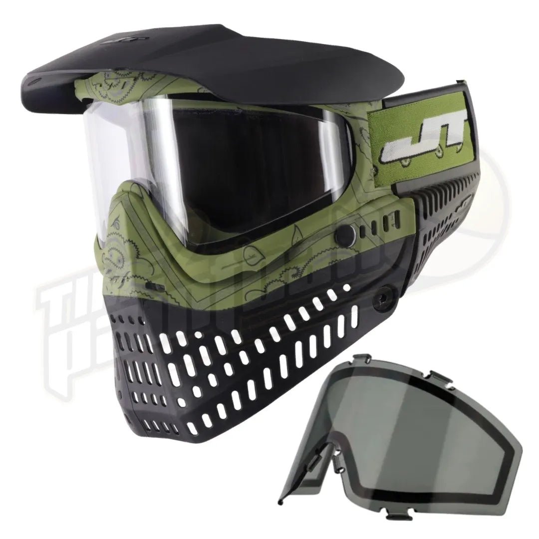 JT Proflex LE Bandana Green w/ Clear & Smoke Lenses - Time 2 Paintball