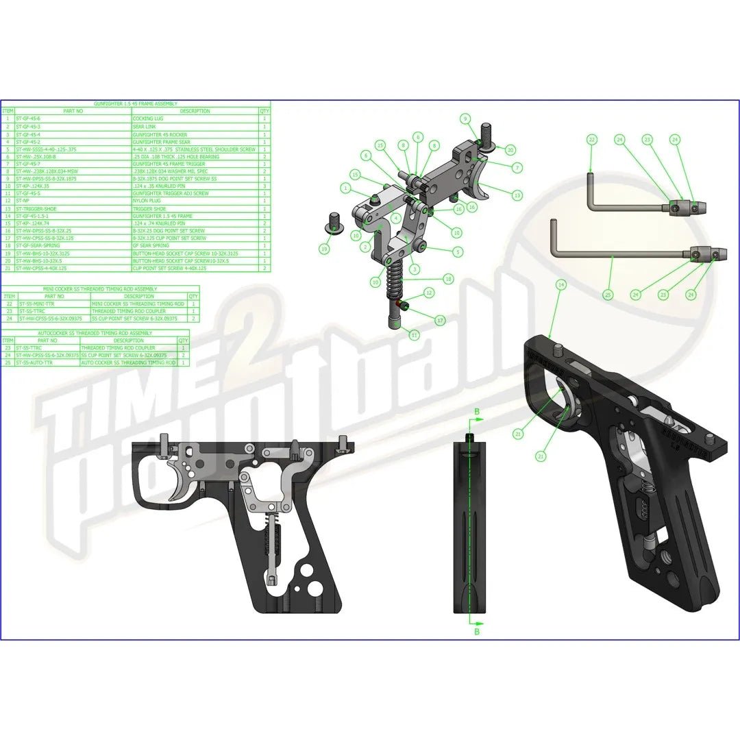 Shocktech Gunfighter 45 Frame v1.5 - Time 2 Paintball