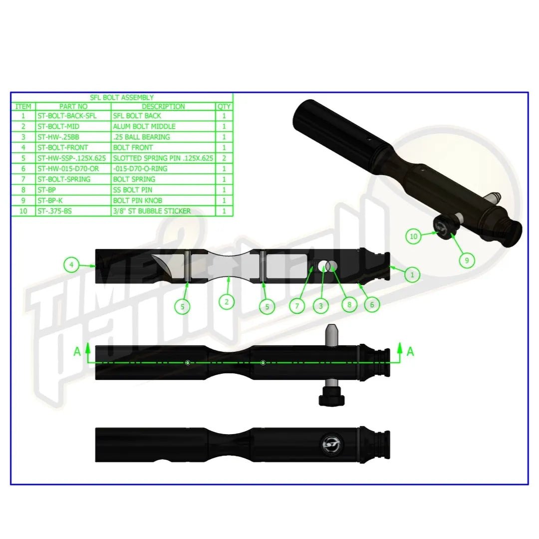 Shocktech Super Fly Autococker Bolt - SFL - Time 2 Paintball